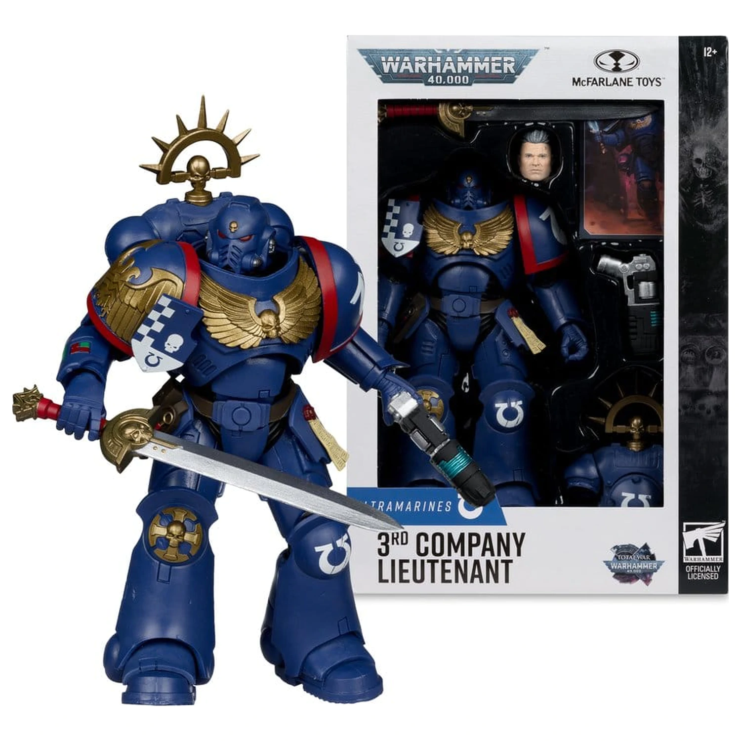 Warhammer 40,000 Total War akcijska figura 3rd Company Lieutenant (Ultramarines) 18 cm fotografija izdelka