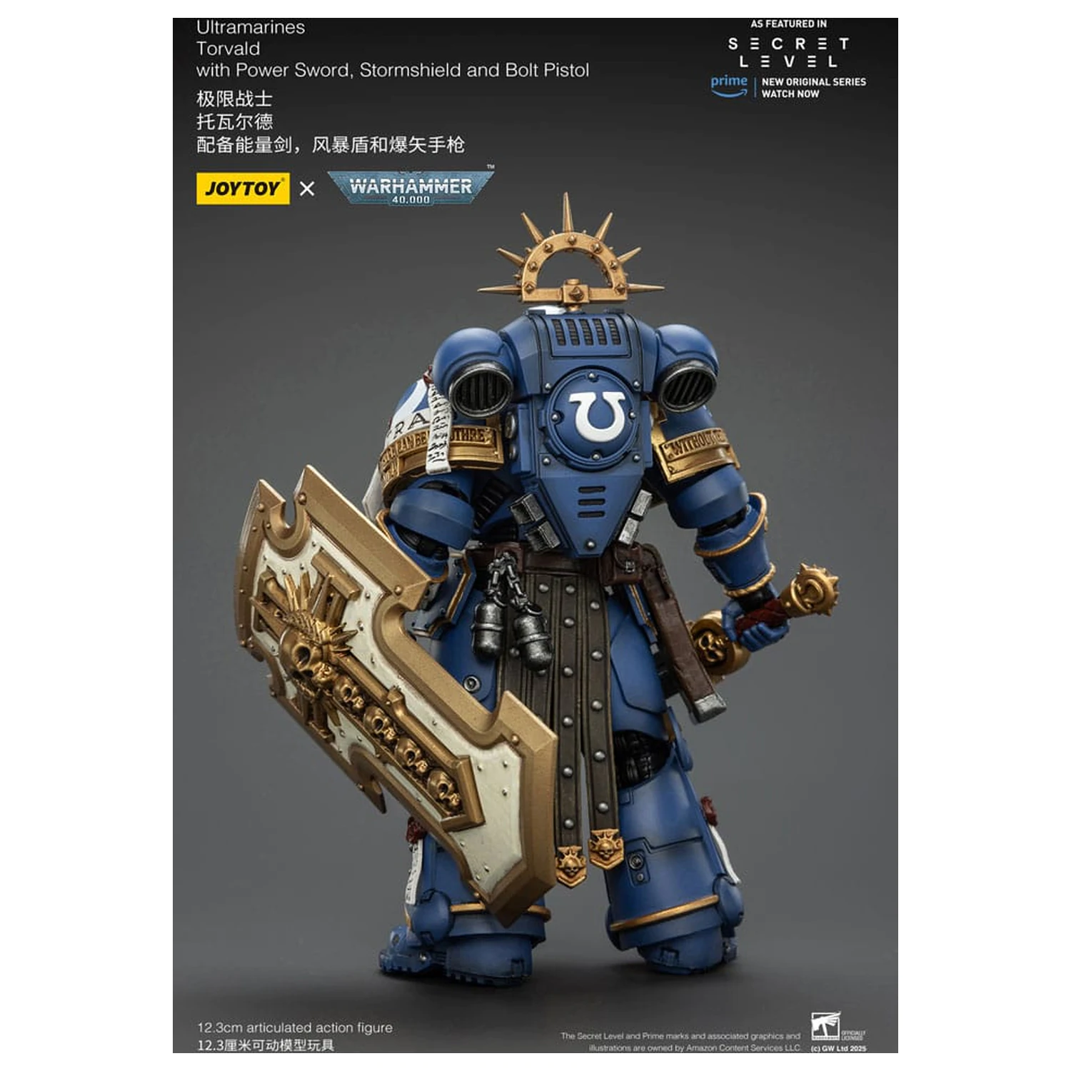 Warhammer 40,000 Action Figure Ultramarines Torvald z Power Sword, Stormshield in Bolt Pistol 13 cm fotografija izdelka