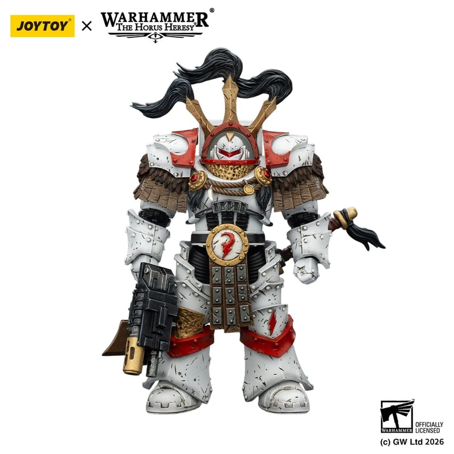Warhammer 40,000 figurica White Scars Legion Praetor v Cataphractii Terminator oklepu s Cyber Hawk Chogorian mečem in combi-melta 14 cm fotografija izdelka