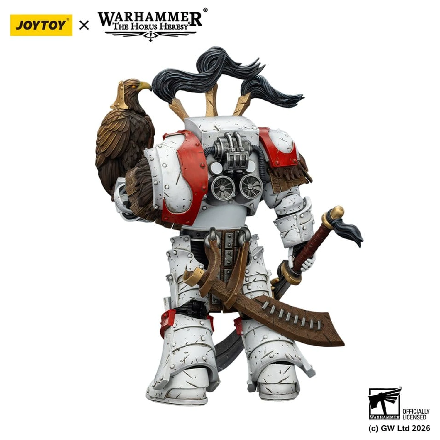 Warhammer 40,000 figurica White Scars Legion Praetor v Cataphractii Terminator oklepu s Cyber Hawk Chogorian mečem in combi-melta 14 cm fotografija izdelka