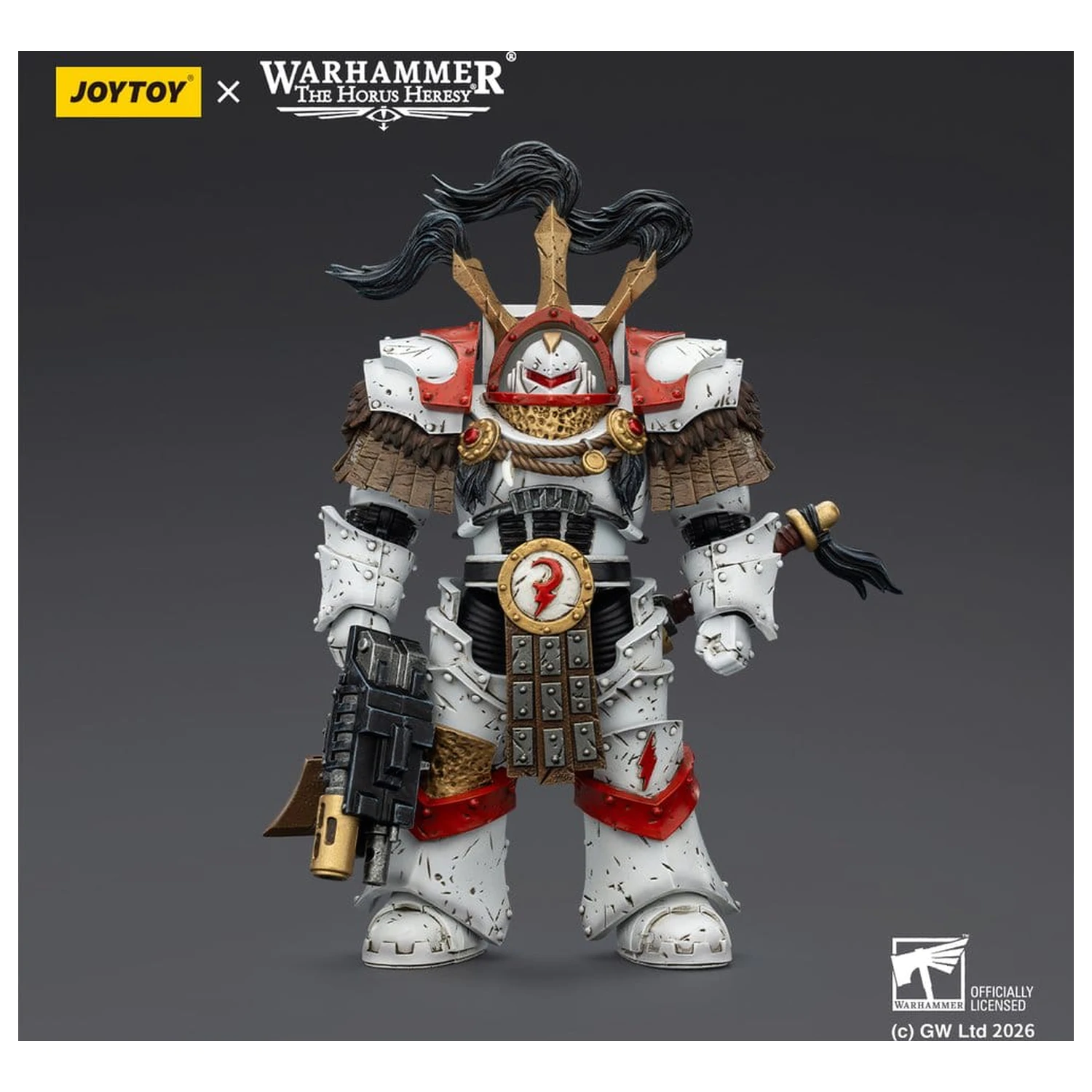 Warhammer 40,000 figurica White Scars Legion Praetor v Cataphractii Terminator oklepu s Cyber Hawk Chogorian mečem in combi-melta 14 cm fotografija izdelka