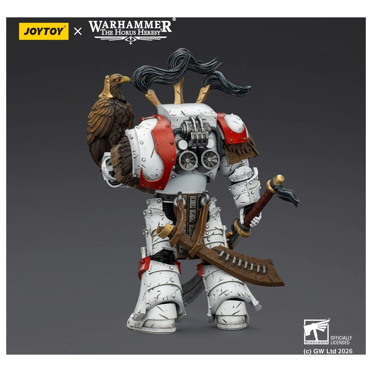 Warhammer 40,000 figurica White Scars Legion Praetor v Cataphractii Terminator oklepu s Cyber Hawk Chogorian mečem in combi-melta 14 cm fotografija izdelka