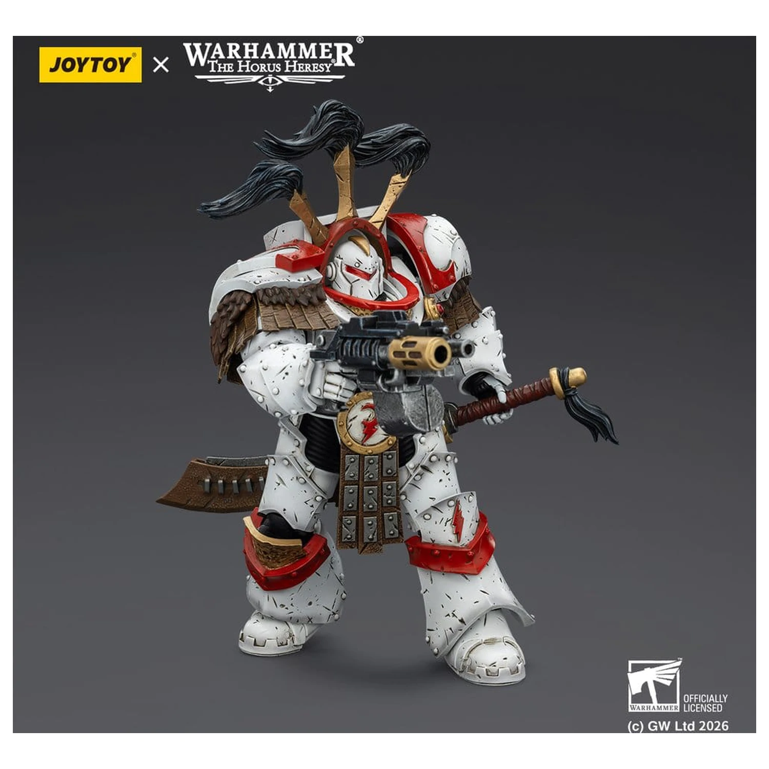 Warhammer 40,000 figurica White Scars Legion Praetor v Cataphractii Terminator oklepu s Cyber Hawk Chogorian mečem in combi-melta 14 cm fotografija izdelka