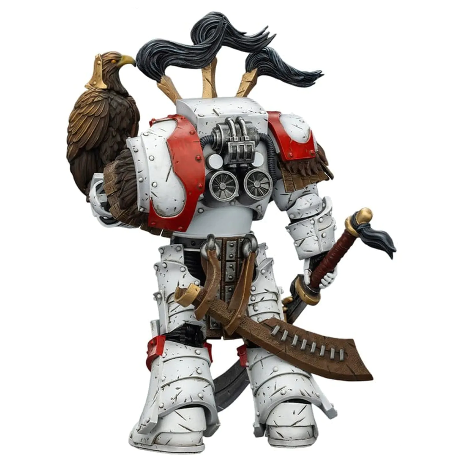 Warhammer 40,000 figurica White Scars Legion Praetor v Cataphractii Terminator oklepu s Cyber Hawk Chogorian mečem in combi-melta 14 cm fotografija izdelka