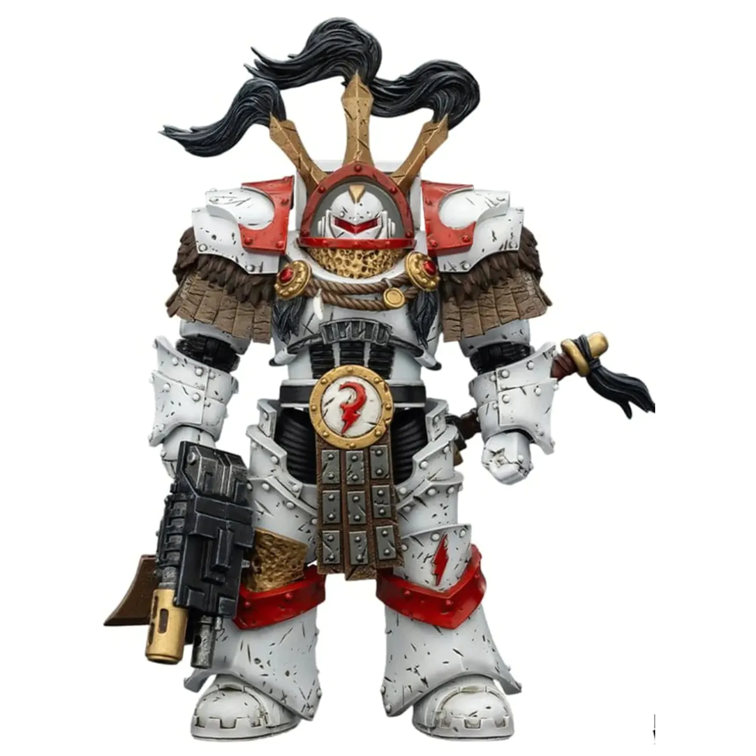 Warhammer 40,000 figurica White Scars Legion Praetor v Cataphractii Terminator oklepu s Cyber Hawk Chogorian mečem in combi-melta 14 cm fotografija izdelka