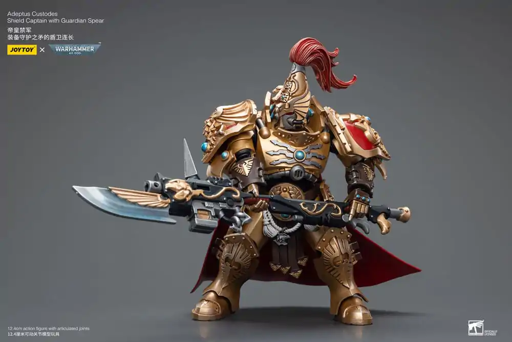 Warhammer 40k Akcijska figura 1/18 Adeptus Custodes Shield Captain z Guardian Spear 12 cm fotografija izdelka