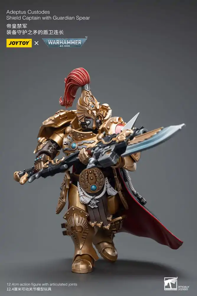 Warhammer 40k Akcijska figura 1/18 Adeptus Custodes Shield Captain z Guardian Spear 12 cm fotografija izdelka