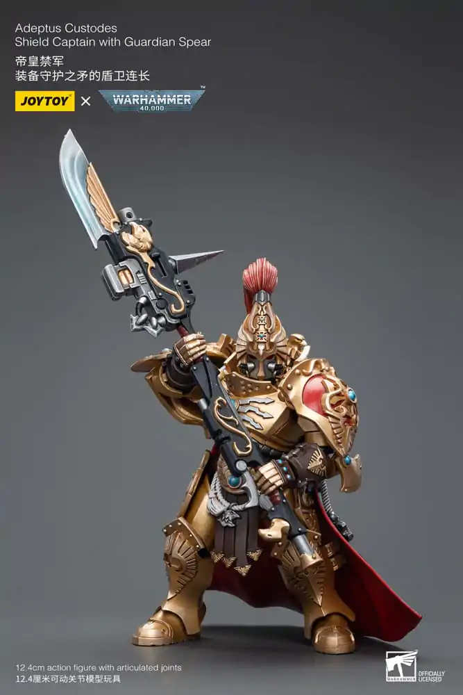 Warhammer 40k Akcijska figura 1/18 Adeptus Custodes Shield Captain z Guardian Spear 12 cm fotografija izdelka