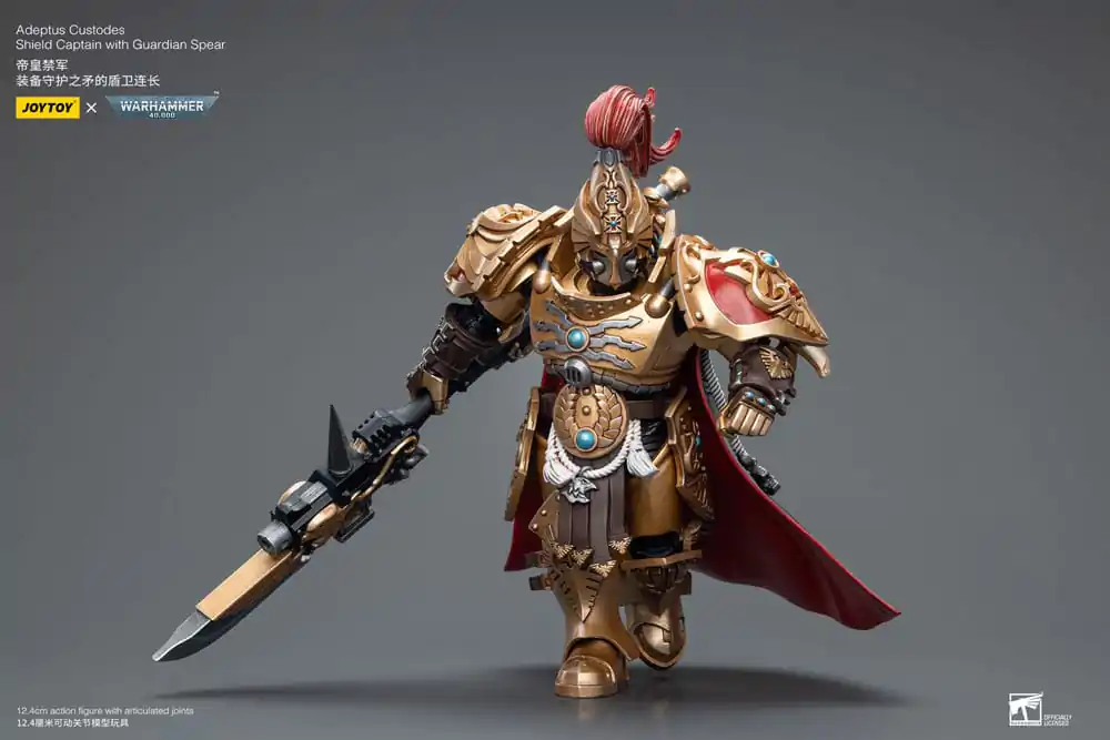 Warhammer 40k Akcijska figura 1/18 Adeptus Custodes Shield Captain z Guardian Spear 12 cm fotografija izdelka