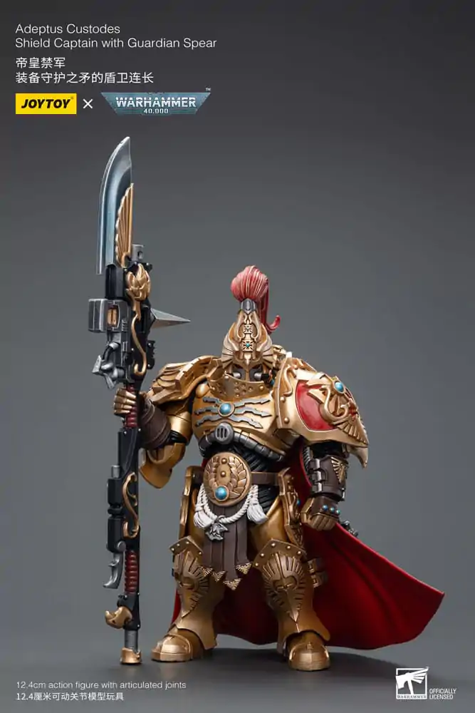 Warhammer 40k Akcijska figura 1/18 Adeptus Custodes Shield Captain z Guardian Spear 12 cm fotografija izdelka