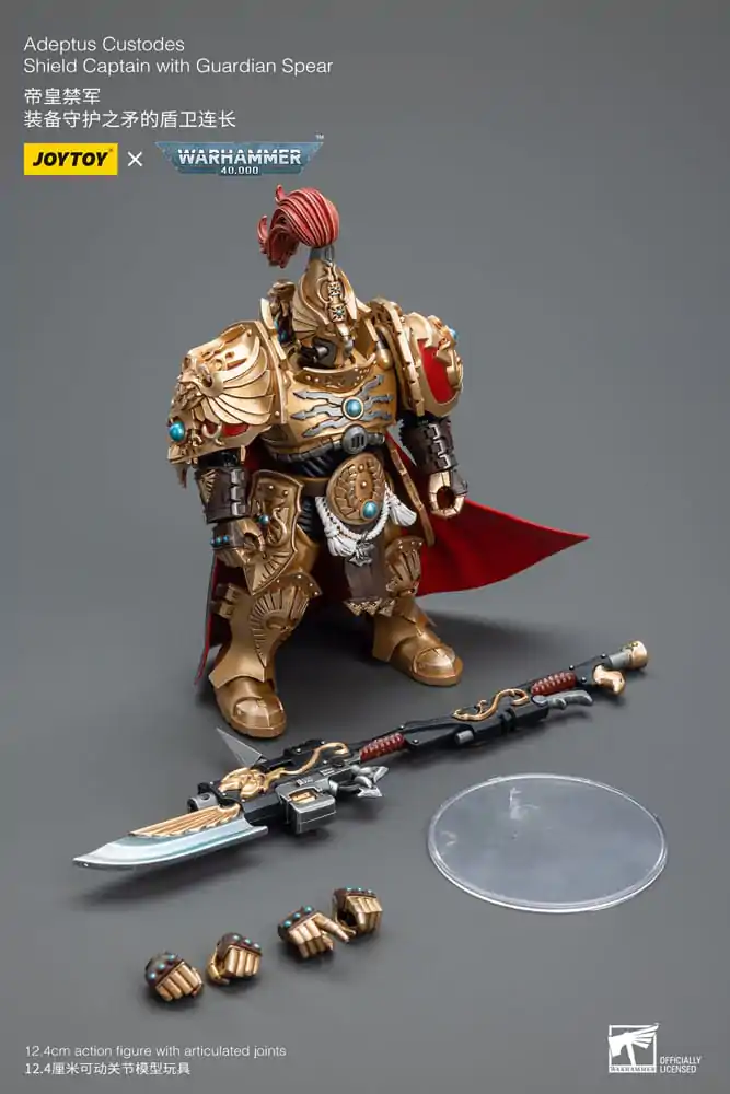 Warhammer 40k Akcijska figura 1/18 Adeptus Custodes Shield Captain z Guardian Spear 12 cm fotografija izdelka