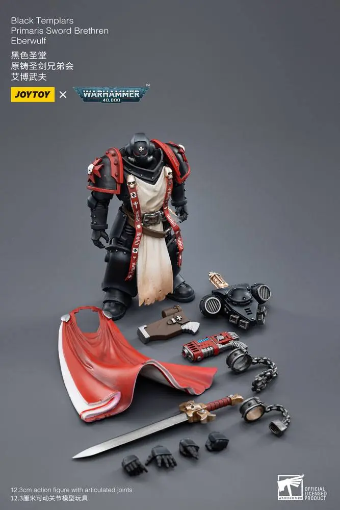 Warhammer 40k akcijska figura 1/18 Black Templars Primaris Sword Brethren Eberwulf 12 cm fotografija izdelka