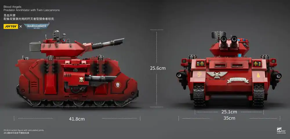 Warhammer 40k akcijska figura 1/18 Blood Angels Predator Annihilator z dvojnimi Lascannoni 26 cm fotografija izdelka