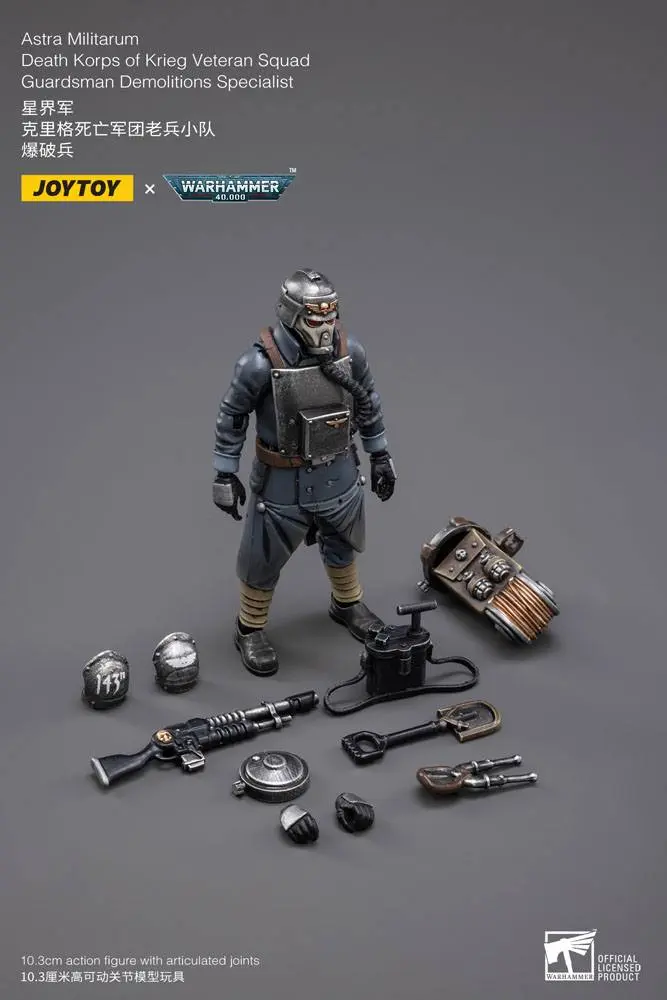 Warhammer 40k Action Figure 1/18 Death Korps of Krieg Veteran Squad Guardsman Demolitions Specialist 10 cm akcijska figura fotografija izdelka