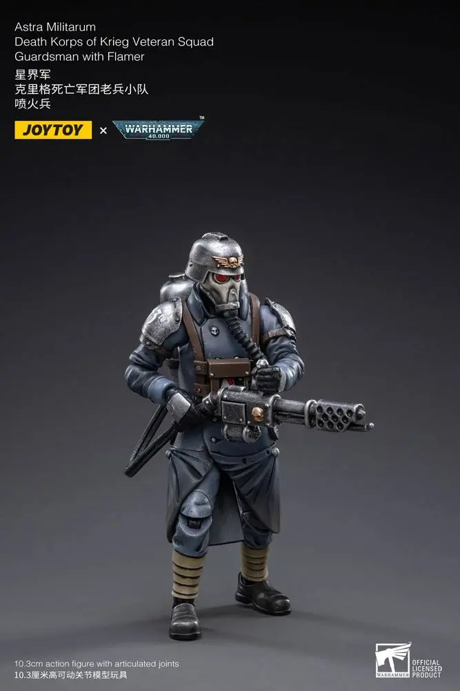 Warhammer 40k akcijska figura 1/18 Death Korps of Krieg Veteran Squad Guardsman z metalcem ognja 10 cm fotografija izdelka