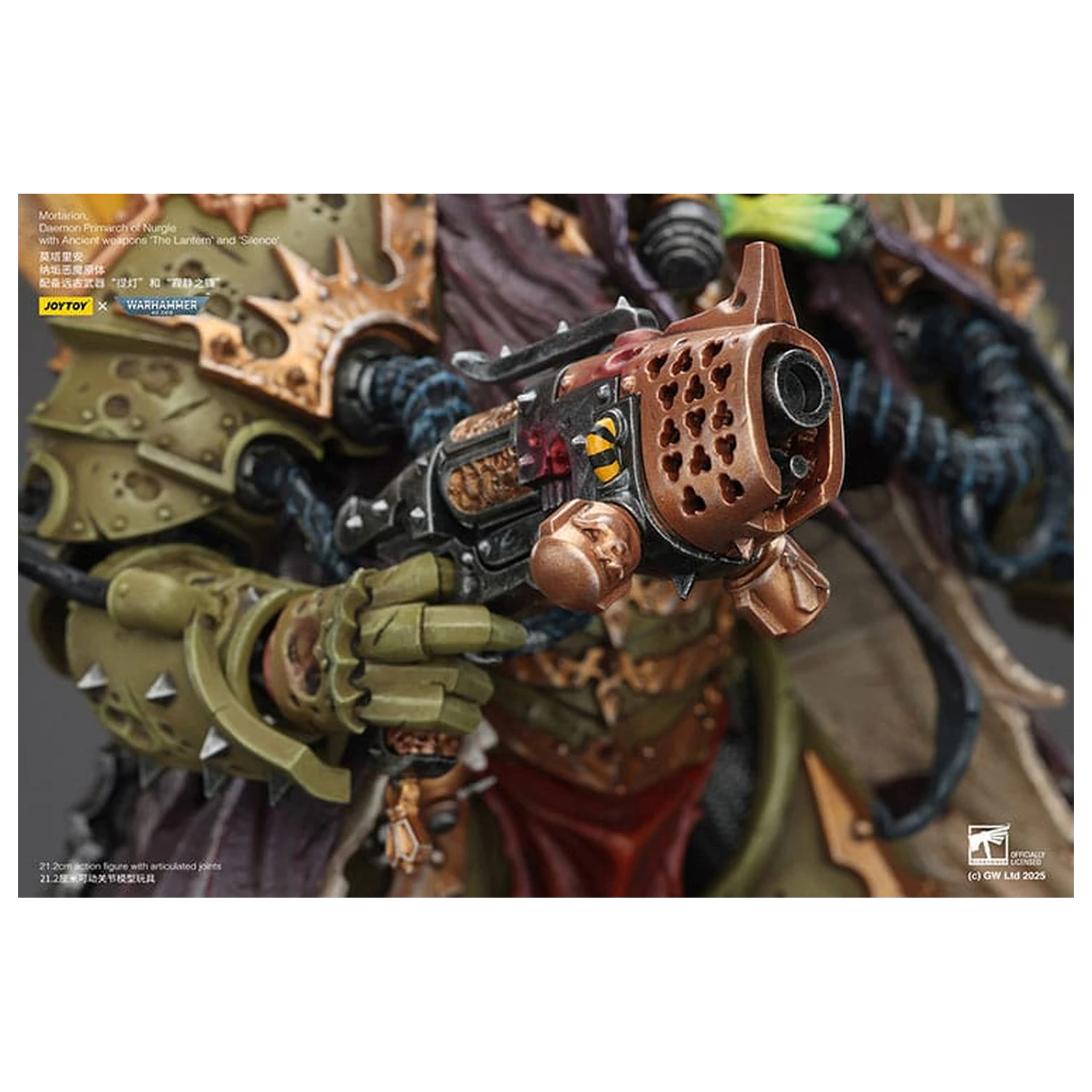 Warhammer 40k akcijska figura 1/18 Mortarion Daemon Primarch of Nurgle z Ancient weapons The Lantern and Silence 21 cm fotografija izdelka