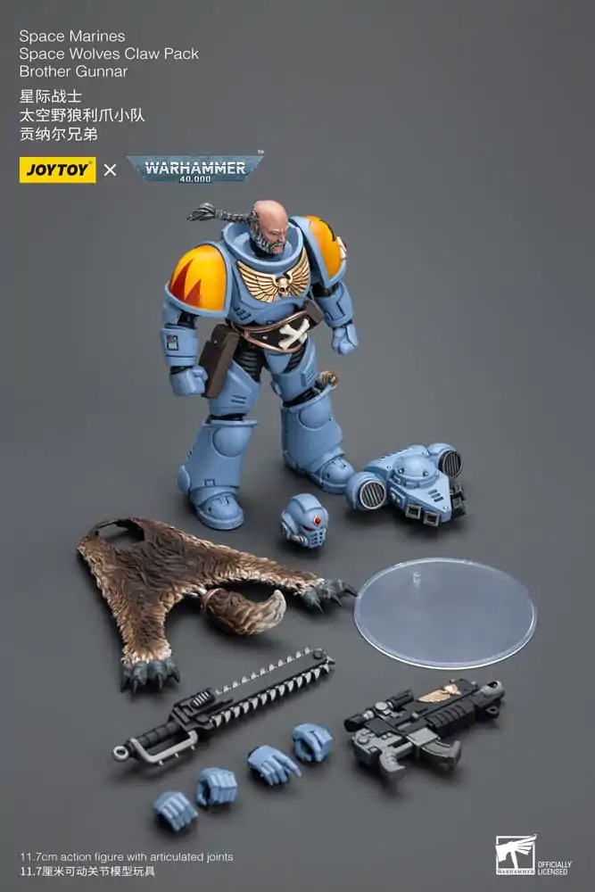 Warhammer 40k Akcijska Figura 1/18 Space Marines Space Wolves Claw Pack Brother Gunnar 12 cm fotografija izdelka