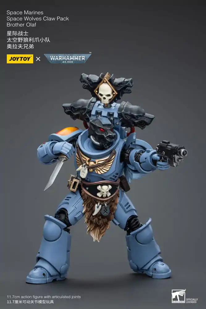 Akcijska figura Warhammer 40k 1/18 Space Marines Space Wolves Claw Pack Brother Olaf 12 cm fotografija izdelka