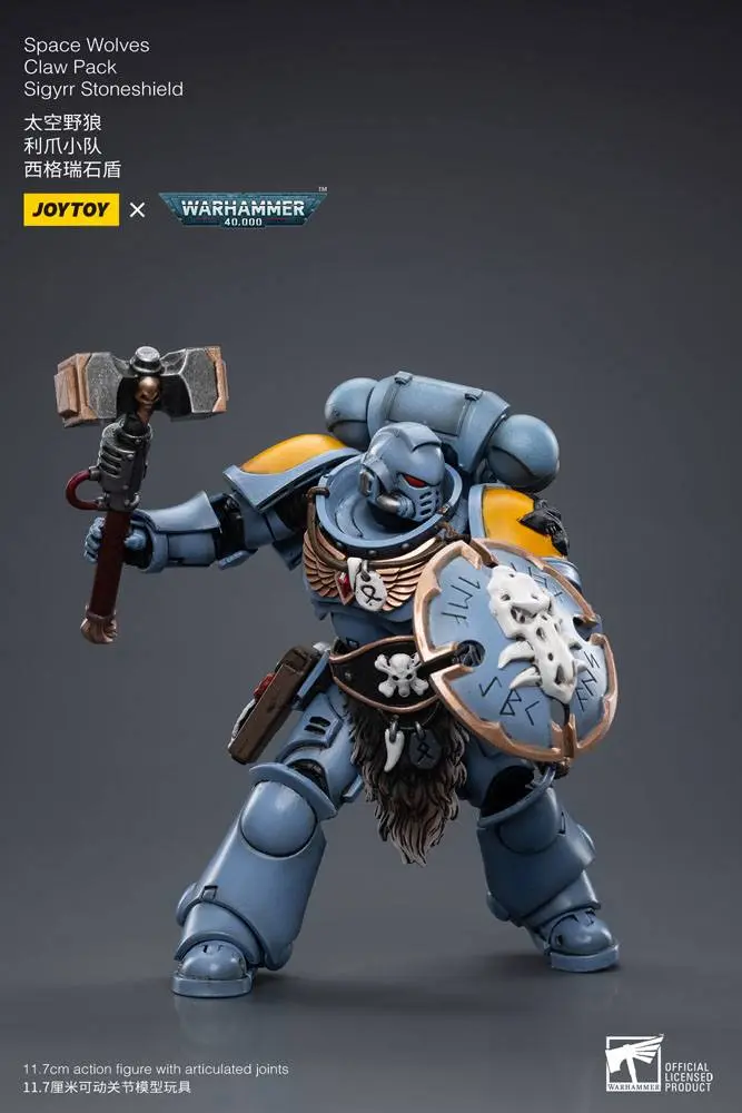 Warhammer 40k Akcijska figura 1/18 Space Wolves Claw Pack Sigyrr Stoneshield 12 cm fotografija izdelka