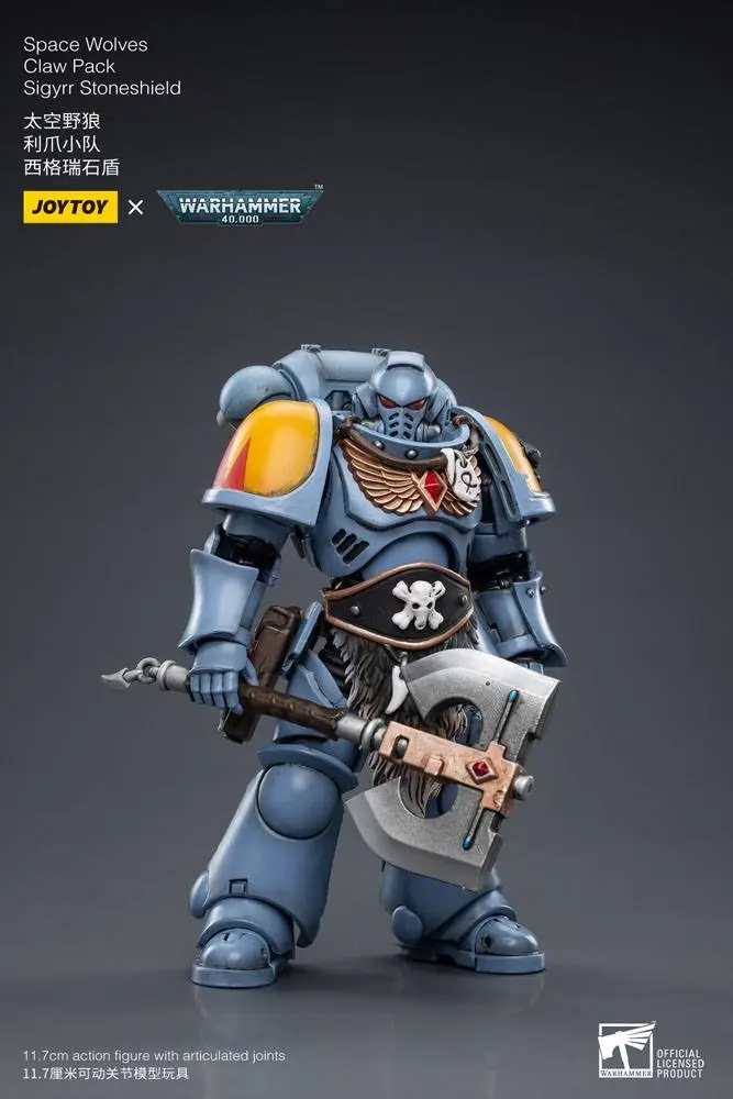 Warhammer 40k Akcijska figura 1/18 Space Wolves Claw Pack Sigyrr Stoneshield 12 cm fotografija izdelka