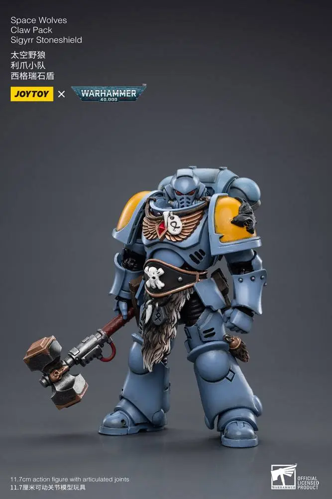 Warhammer 40k Akcijska figura 1/18 Space Wolves Claw Pack Sigyrr Stoneshield 12 cm fotografija izdelka