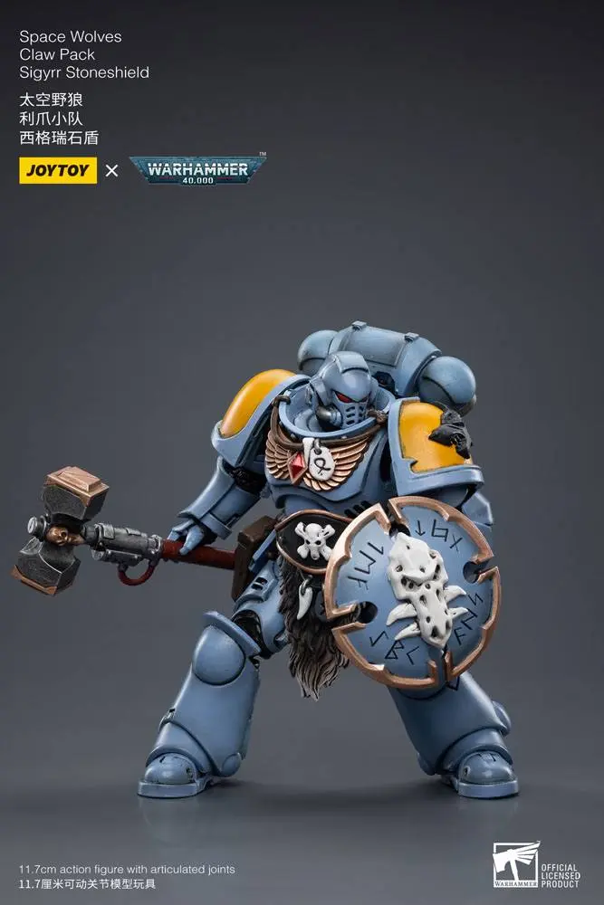 Warhammer 40k Akcijska figura 1/18 Space Wolves Claw Pack Sigyrr Stoneshield 12 cm fotografija izdelka