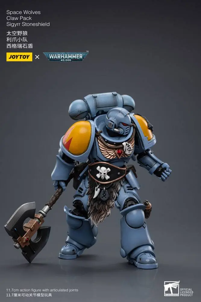 Warhammer 40k Akcijska figura 1/18 Space Wolves Claw Pack Sigyrr Stoneshield 12 cm fotografija izdelka