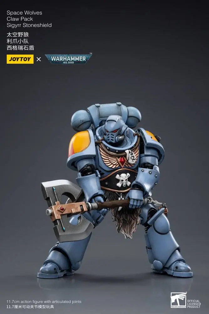 Warhammer 40k Akcijska figura 1/18 Space Wolves Claw Pack Sigyrr Stoneshield 12 cm fotografija izdelka