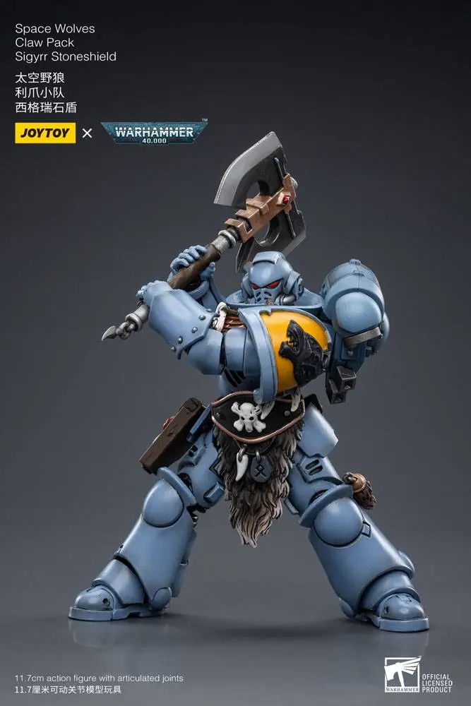 Warhammer 40k Akcijska figura 1/18 Space Wolves Claw Pack Sigyrr Stoneshield 12 cm fotografija izdelka