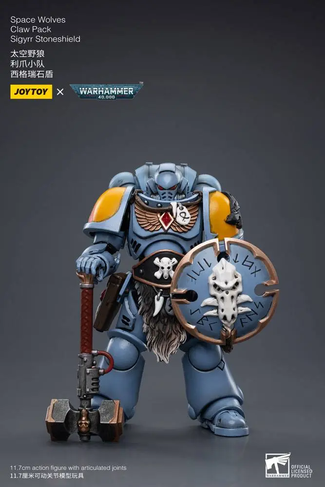 Warhammer 40k Akcijska figura 1/18 Space Wolves Claw Pack Sigyrr Stoneshield 12 cm fotografija izdelka