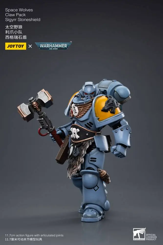 Warhammer 40k Akcijska figura 1/18 Space Wolves Claw Pack Sigyrr Stoneshield 12 cm fotografija izdelka