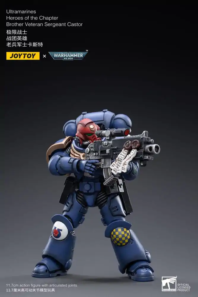 Warhammer 40k akcijska figura 1/18 Ultramarines Heroes of the Chapter Brother Veteran Sergeant Castor 12 cm fotografija izdelka