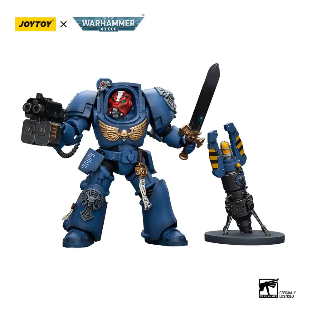 Warhammer 40k akcijska figura 1/18 Ultramarines Terminator Squad Sergeant z Power Sword in Teleport Homer 12 cm fotografija izdelka