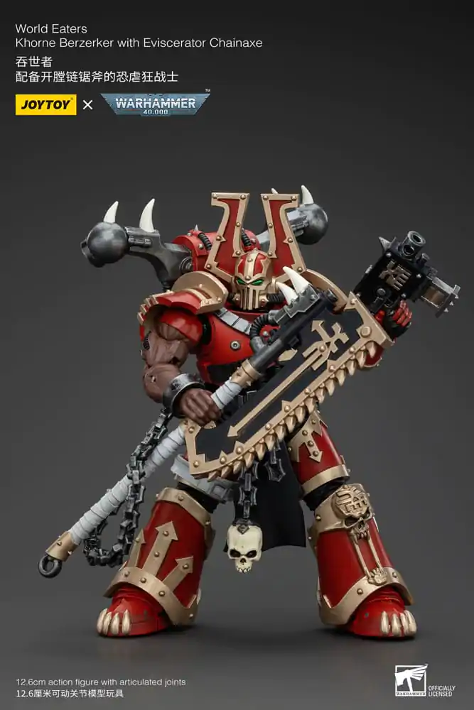 Warhammer 40k Akcijska figura 1/18 World Eaters Khorne Berzerker z Eviscerator Chainaxe 13 cm fotografija izdelka