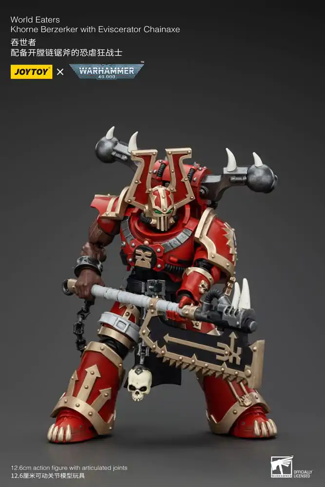 Warhammer 40k Akcijska figura 1/18 World Eaters Khorne Berzerker z Eviscerator Chainaxe 13 cm fotografija izdelka