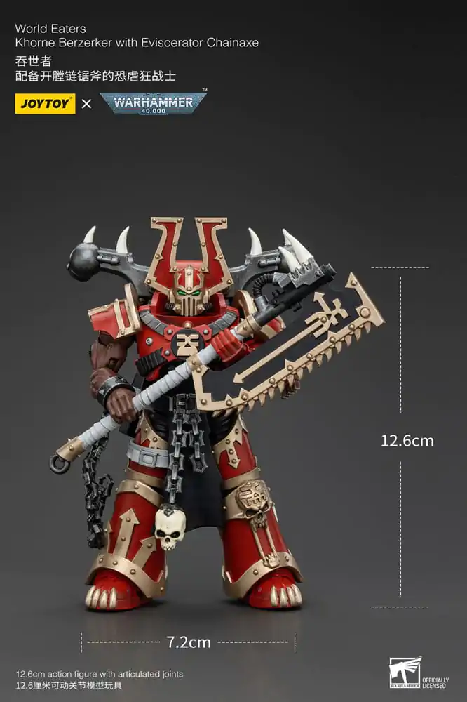 Warhammer 40k Akcijska figura 1/18 World Eaters Khorne Berzerker z Eviscerator Chainaxe 13 cm fotografija izdelka