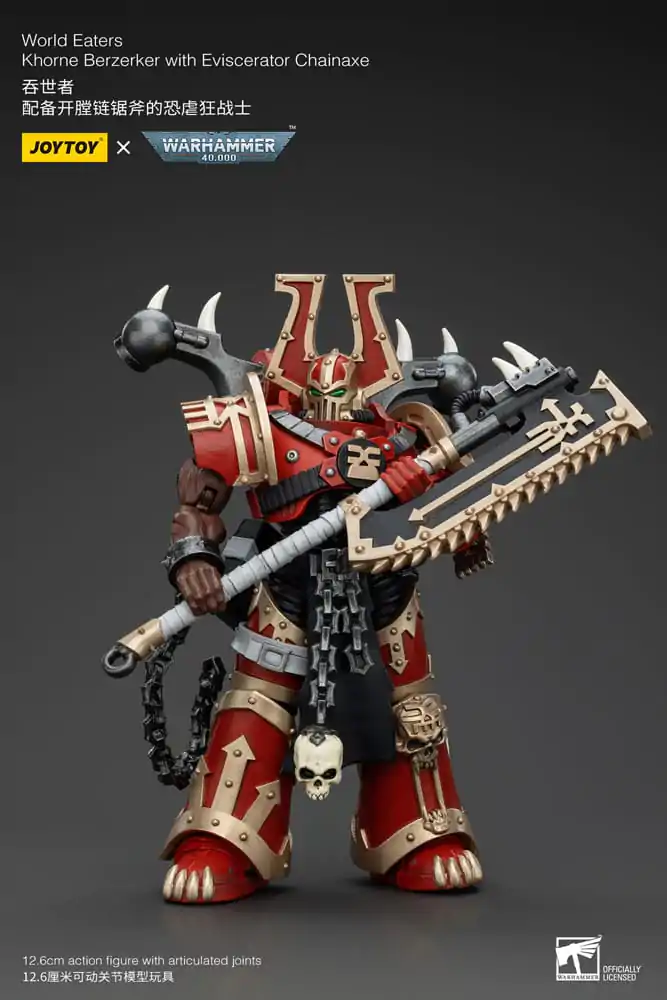 Warhammer 40k Akcijska figura 1/18 World Eaters Khorne Berzerker z Eviscerator Chainaxe 13 cm fotografija izdelka