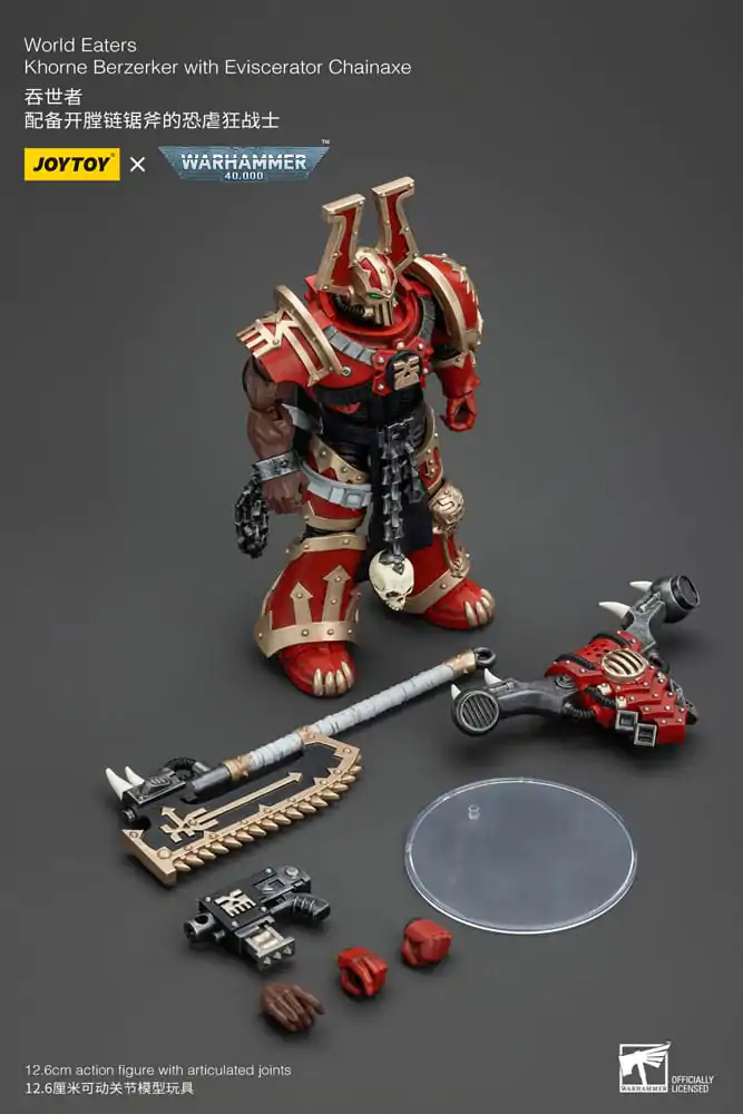 Warhammer 40k Akcijska figura 1/18 World Eaters Khorne Berzerker z Eviscerator Chainaxe 13 cm fotografija izdelka