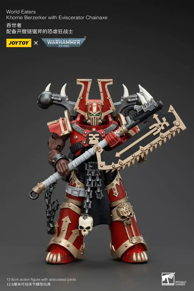 Warhammer 40k Akcijska figura 1/18 World Eaters Khorne Berzerker z Eviscerator Chainaxe 13 cm fotografija izdelka