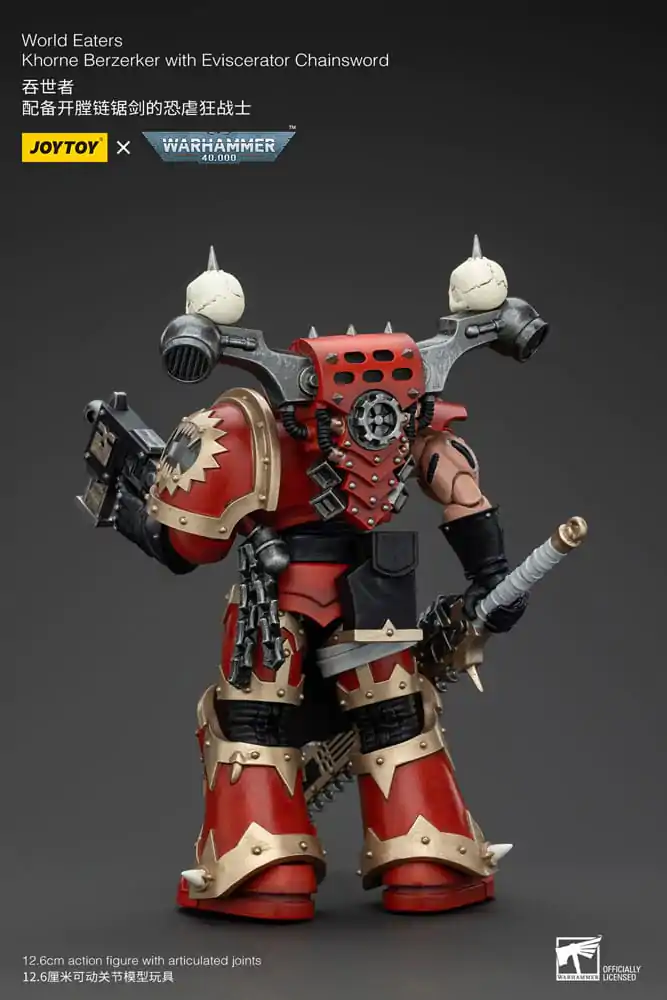 Warhammer 40k akcijska figura 1/18 World Eaters Khorne Berzerker z Eviscerator verižnim mečem 13 cm fotografija izdelka