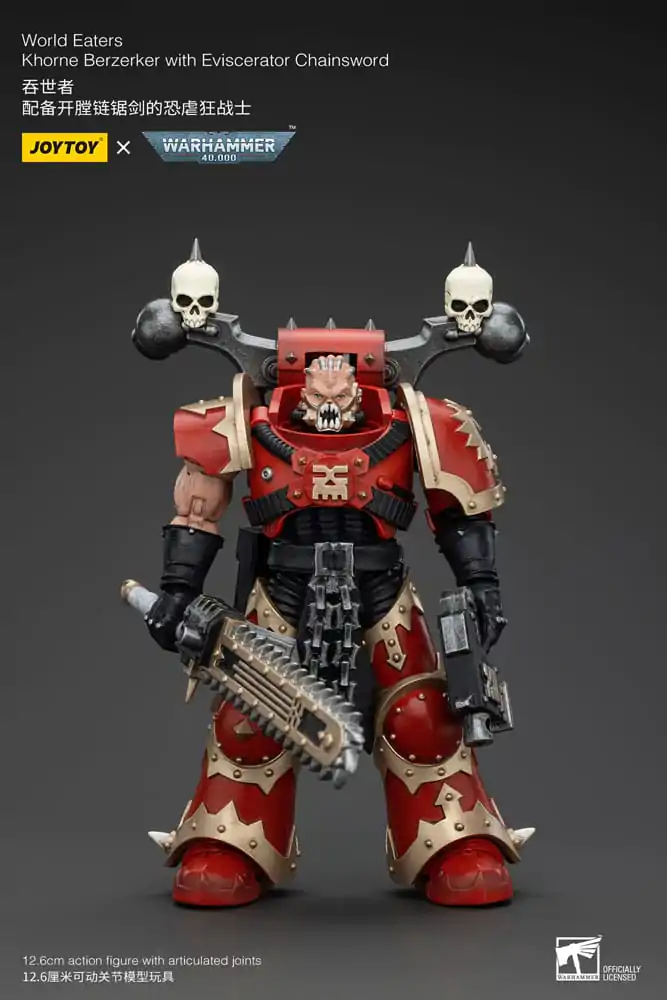 Warhammer 40k akcijska figura 1/18 World Eaters Khorne Berzerker z Eviscerator verižnim mečem 13 cm fotografija izdelka