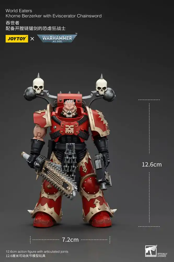 Warhammer 40k akcijska figura 1/18 World Eaters Khorne Berzerker z Eviscerator verižnim mečem 13 cm fotografija izdelka