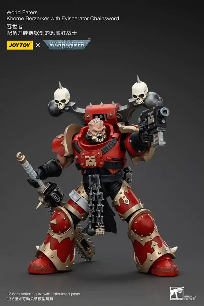 Warhammer 40k akcijska figura 1/18 World Eaters Khorne Berzerker z Eviscerator verižnim mečem 13 cm fotografija izdelka