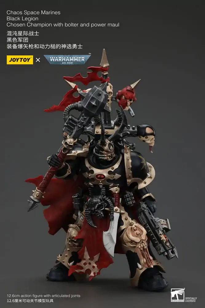 Akcijska figura Warhammer 40k Chaos Space Marines Black Legion Chosen Champion z bolterjem in power maulom 20 cm fotografija izdelka