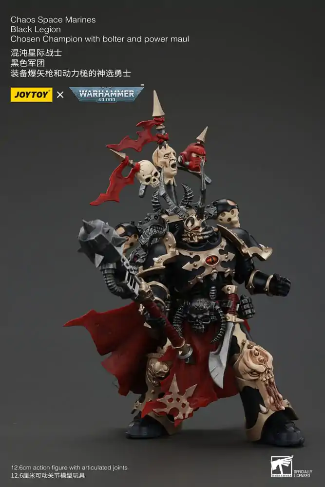 Akcijska figura Warhammer 40k Chaos Space Marines Black Legion Chosen Champion z bolterjem in power maulom 20 cm fotografija izdelka