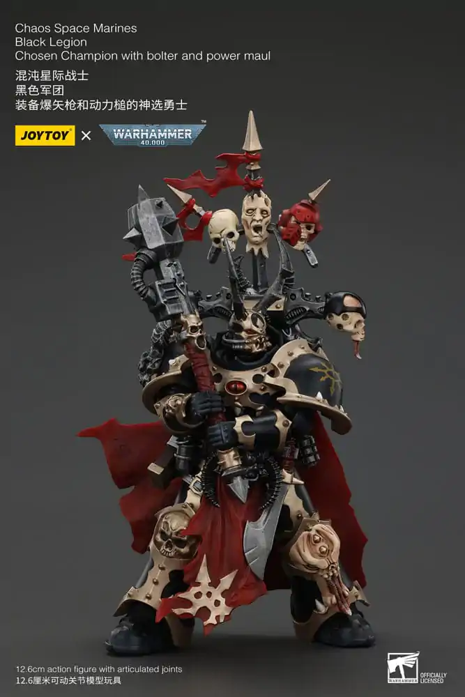 Akcijska figura Warhammer 40k Chaos Space Marines Black Legion Chosen Champion z bolterjem in power maulom 20 cm fotografija izdelka