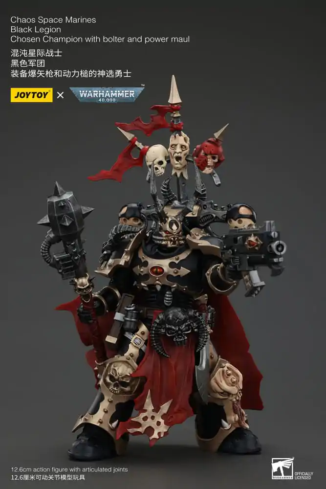 Akcijska figura Warhammer 40k Chaos Space Marines Black Legion Chosen Champion z bolterjem in power maulom 20 cm fotografija izdelka