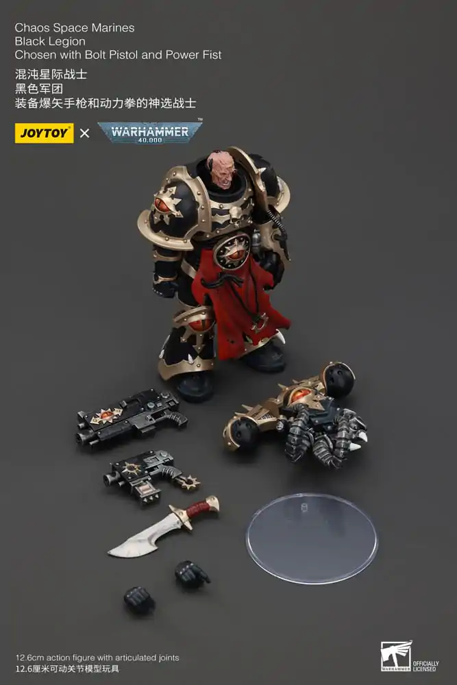 Warhammer 40k Akcijska Figura Chaos Space Marines Black Legion Chosen z Bolt Pištolo in Power Pestjo 20 cm fotografija izdelka