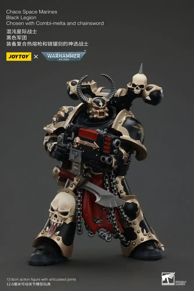 Akcijska figura Warhammer 40k Chaos Space Marines Black Legion Chosen z Combi-melta in verižnim mečem 20 cm fotografija izdelka