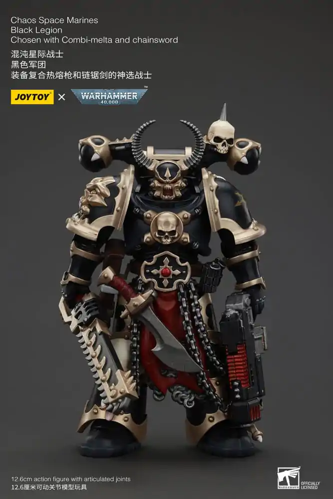 Akcijska figura Warhammer 40k Chaos Space Marines Black Legion Chosen z Combi-melta in verižnim mečem 20 cm fotografija izdelka